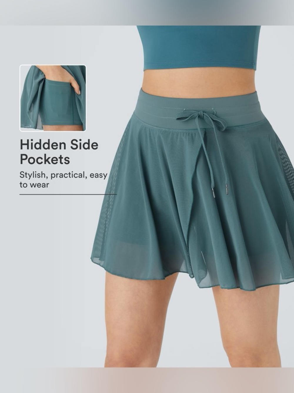 BRAND NEW- HALARA Athletic Skort with Built-In Shorts